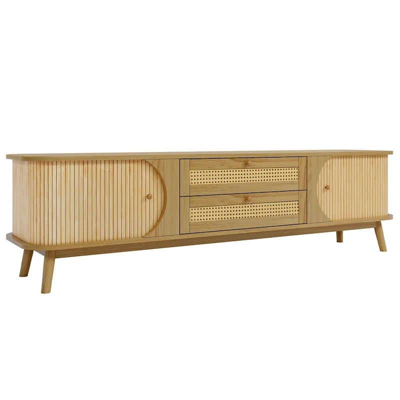 Meuble TV en rotin de style ferme moderne
