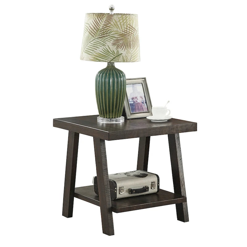 Table d'appoint contemporaine en bois avec cadre en bois dur de haute qualité, finition blanche