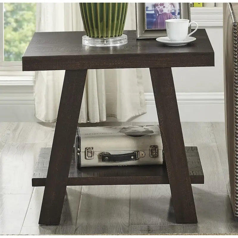 Table d'appoint contemporaine en bois avec cadre en bois dur de haute qualité, finition blanche
