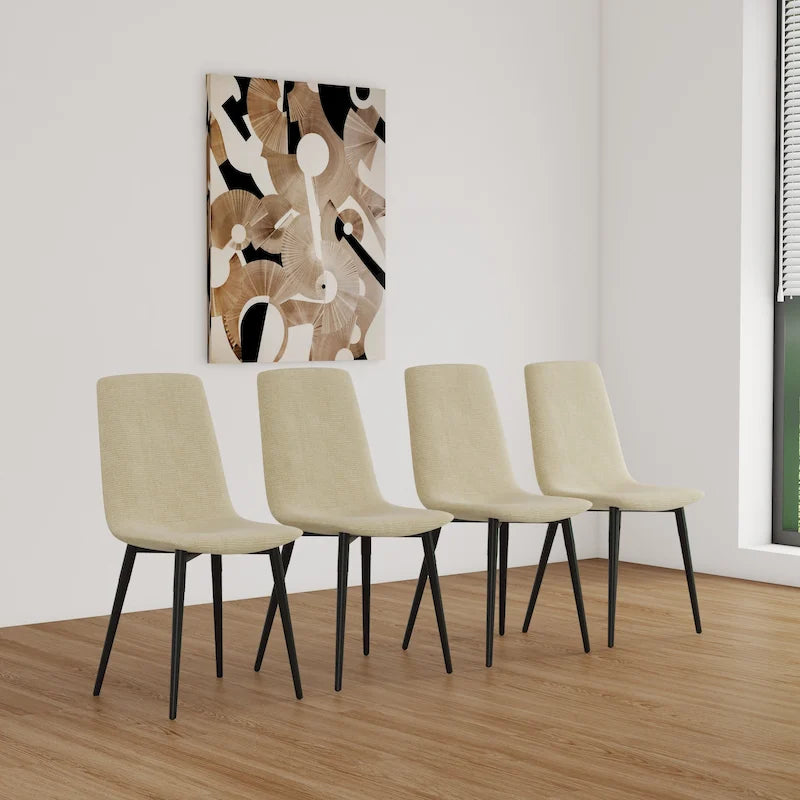 Lot de 4 Chaises de Salle à Manger Chaises de Cuisine Modernes avec Pieds en Métal Noir