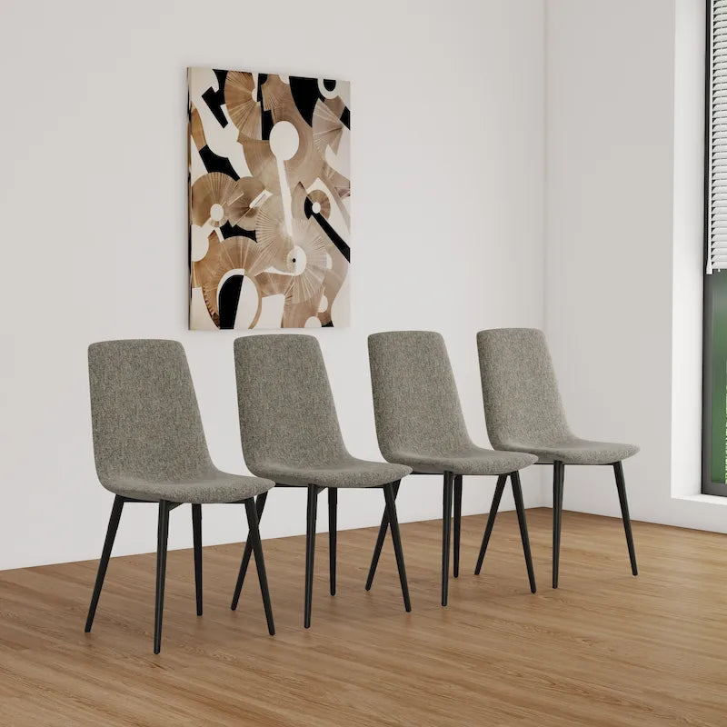 Lot de 4 Chaises de Salle à Manger Chaises de Cuisine Modernes avec Pieds en Métal Noir