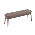 Banc en similicuir Mid-Century Modern avec pieds en bois par