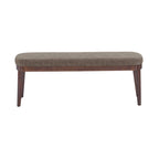Banc en similicuir Mid-Century Modern avec pieds en bois par