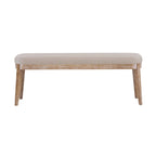Banc en similicuir Mid-Century Modern avec pieds en bois par