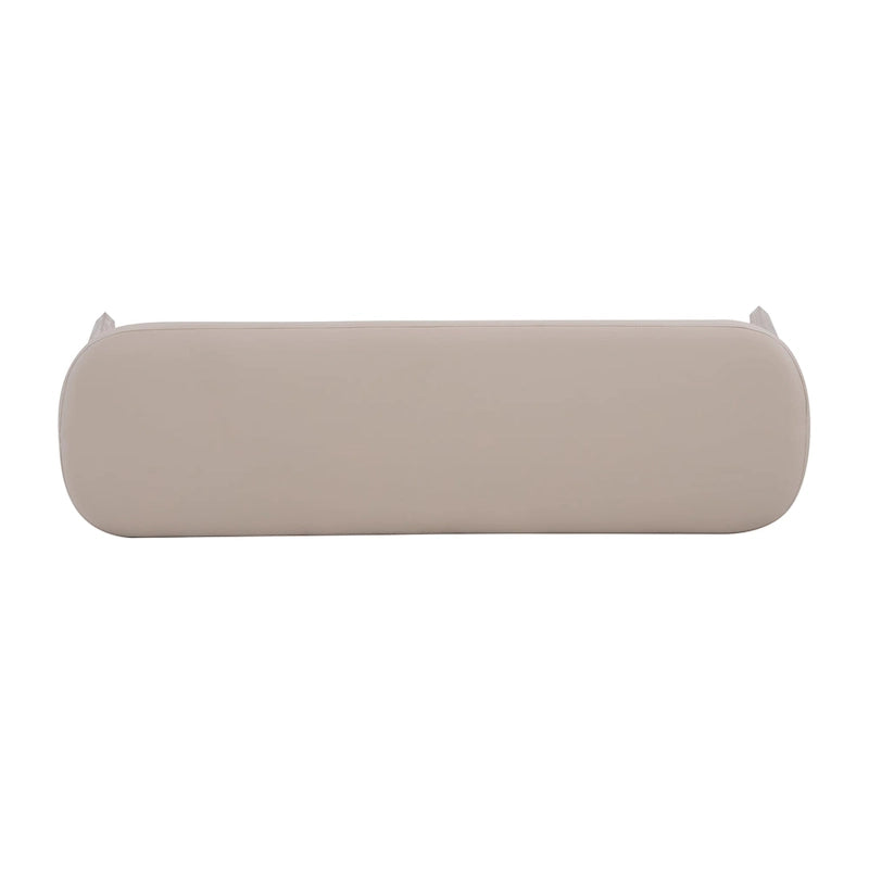 Banc en similicuir Mid-Century Modern avec pieds en bois par