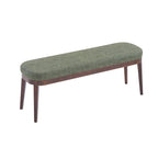 Banc en similicuir Mid-Century Modern avec pieds en bois par