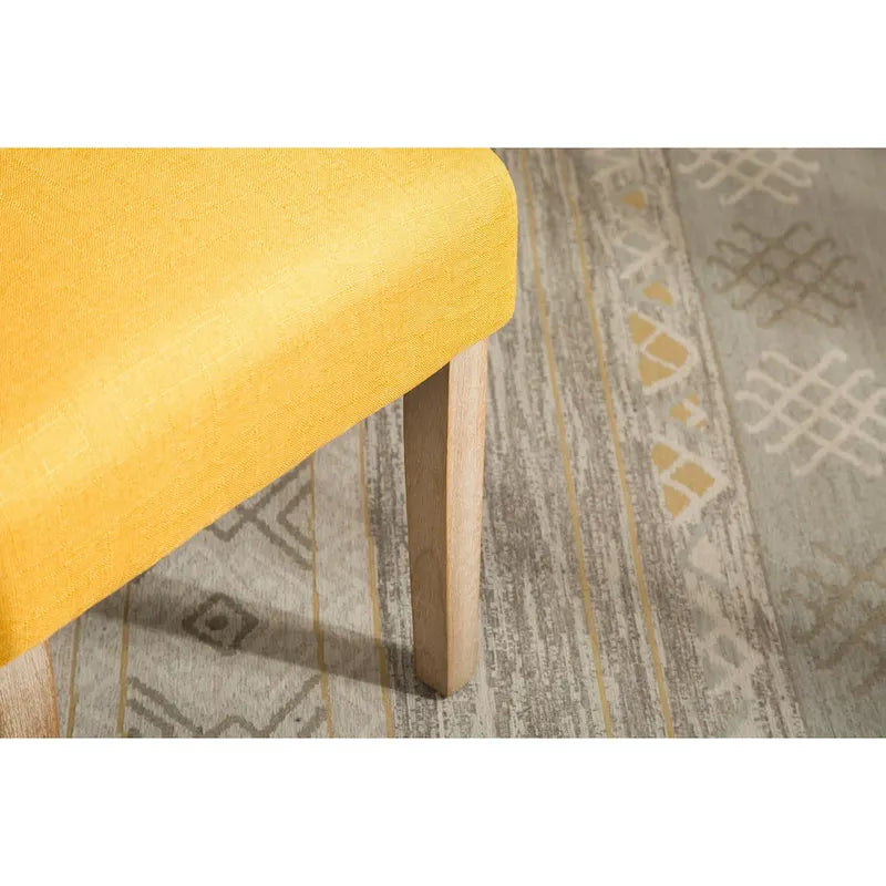 Lot de 2 chaises de salle à manger modernes avec dossier capitonné, assise rembourrée, pieds en bois massif pour salle à manger, salon, chambre à coucher