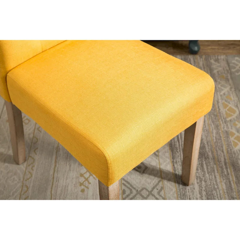 Lot de 2 chaises de salle à manger modernes avec dossier capitonné, assise rembourrée, pieds en bois massif pour salle à manger, salon, chambre à coucher