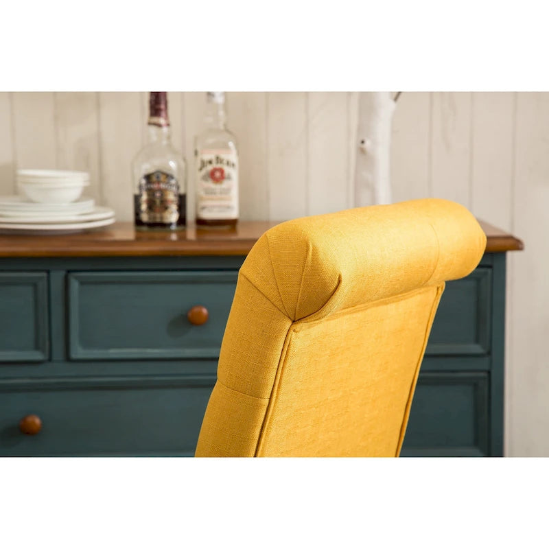 Lot de 2 chaises de salle à manger modernes avec dossier capitonné, assise rembourrée, pieds en bois massif pour salle à manger, salon, chambre à coucher