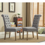 Lot de 2 chaises de salle à manger modernes avec dossier capitonné, assise rembourrée, pieds en bois massif pour salle à manger, salon, chambre à coucher