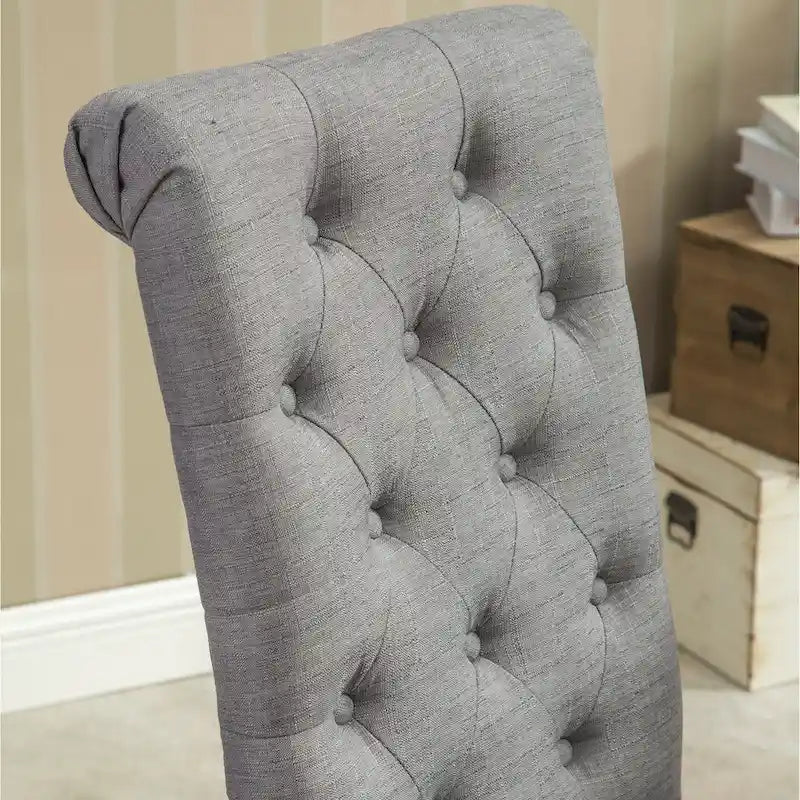 Lot de 2 chaises de salle à manger modernes avec dossier capitonné, assise rembourrée, pieds en bois massif pour salle à manger, salon, chambre à coucher