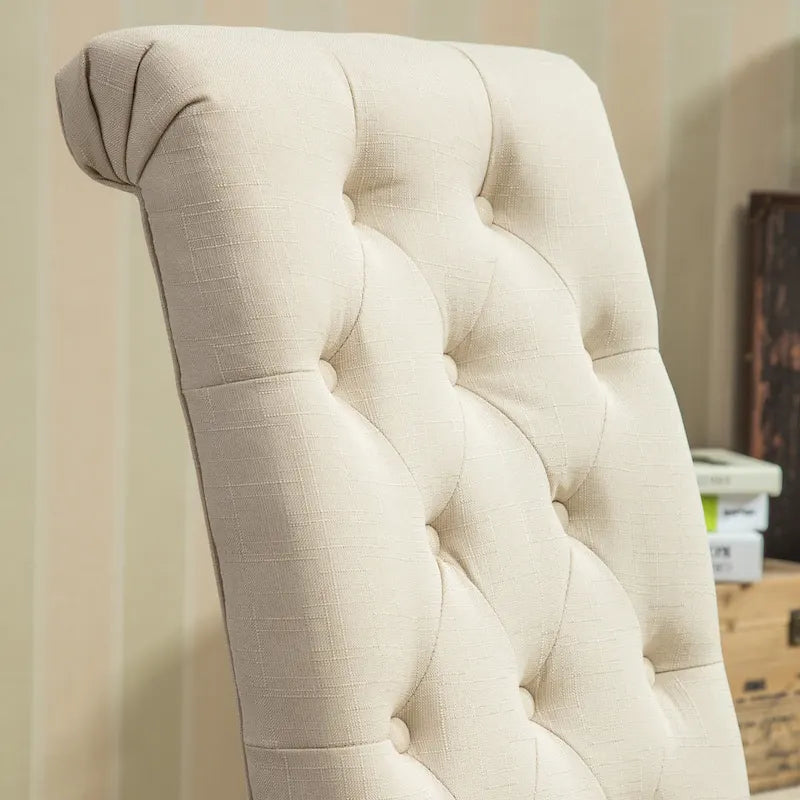 Lot de 2 chaises de salle à manger modernes avec dossier capitonné, assise rembourrée, pieds en bois massif pour salle à manger, salon, chambre à coucher