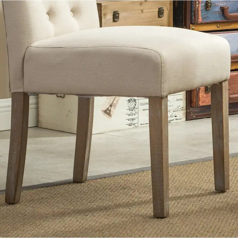 Lot de 2 chaises de salle à manger modernes avec dossier capitonné, assise rembourrée, pieds en bois massif pour salle à manger, salon, chambre à coucher