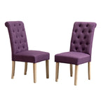Lot de 2 chaises de salle à manger modernes avec dossier capitonné, assise rembourrée, pieds en bois massif pour salle à manger, salon, chambre à coucher