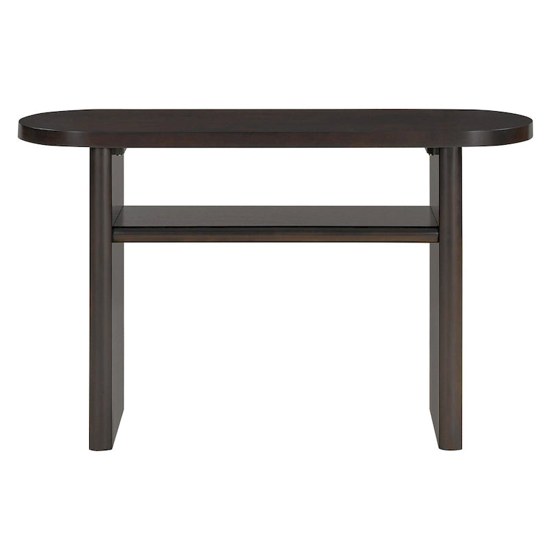 Console élégante et minimaliste avec bords arrondis et étagère robuste pour entrée