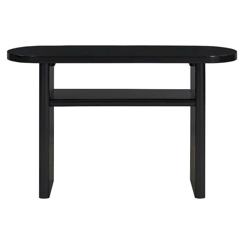 Console élégante et minimaliste avec bords arrondis et étagère robuste pour entrée