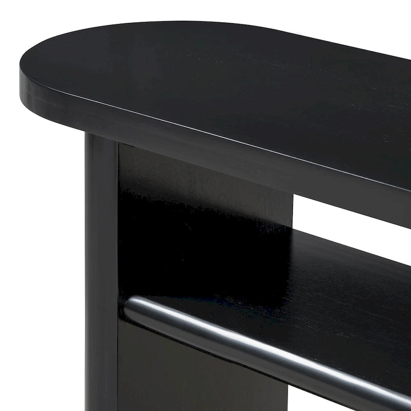 Console élégante et minimaliste avec bords arrondis et étagère robuste pour entrée