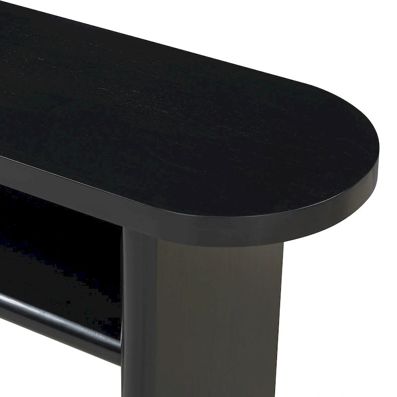 Console élégante et minimaliste avec bords arrondis et étagère robuste pour entrée