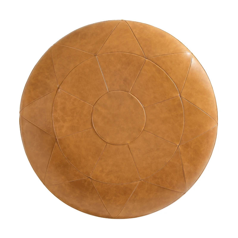 Ensemble de 2 poufs en cuir pleine fleur véritable italien 34,5 W