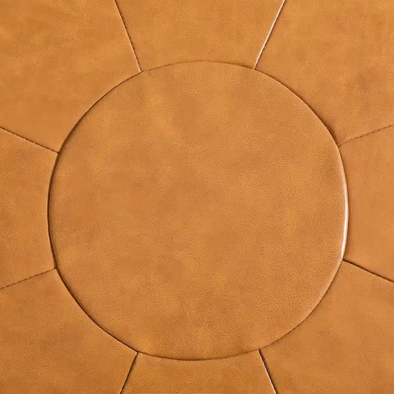 Ensemble de 2 poufs en cuir pleine fleur véritable italien 34,5 W
