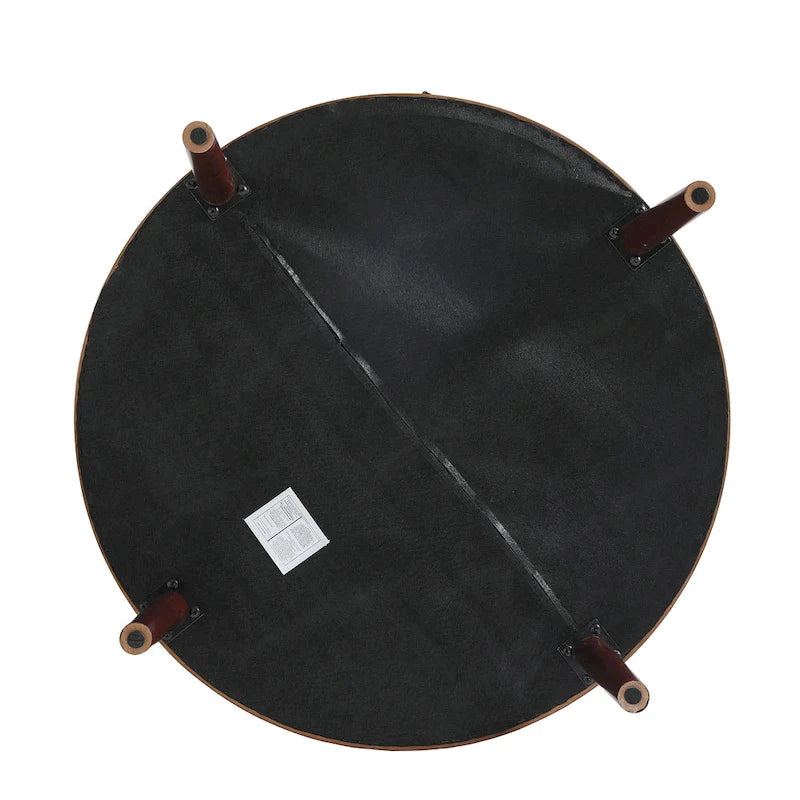 Ensemble de 2 poufs en cuir pleine fleur véritable italien 34,5 W