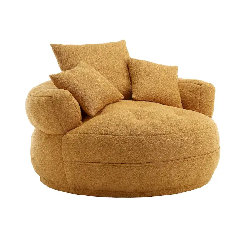Fauteuil arrondi type « lazy sofa » – Blanc/Bleu/Gris/Jaune/Orange/Rose fuchsia/Bleu marine/Vert, modèle une ou deux places
