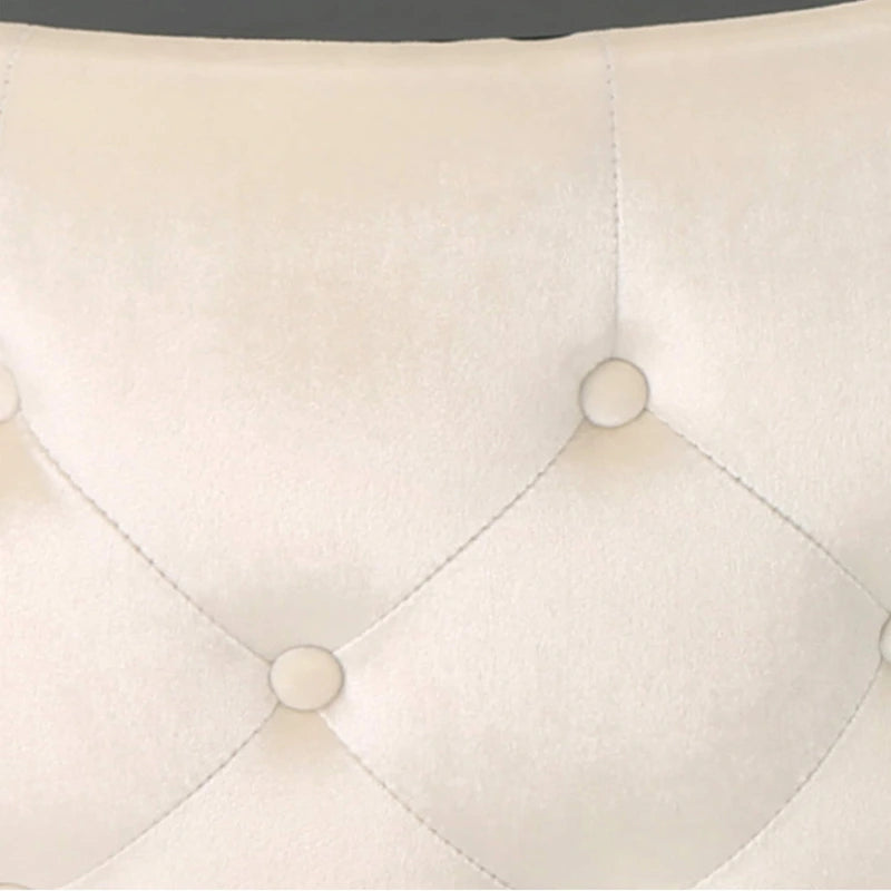 Table basse pouf en velours et verre trempé par