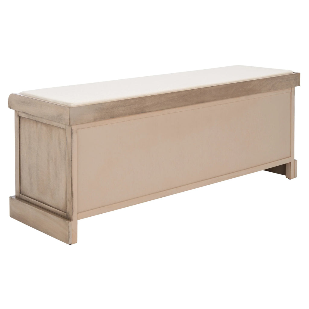 Banc de rangement SAFAVIEH Fiorello avec coussin et 3 tiroirs - 47,3 L x 15 P x 19 H - 47 L x 15 P x 19 H