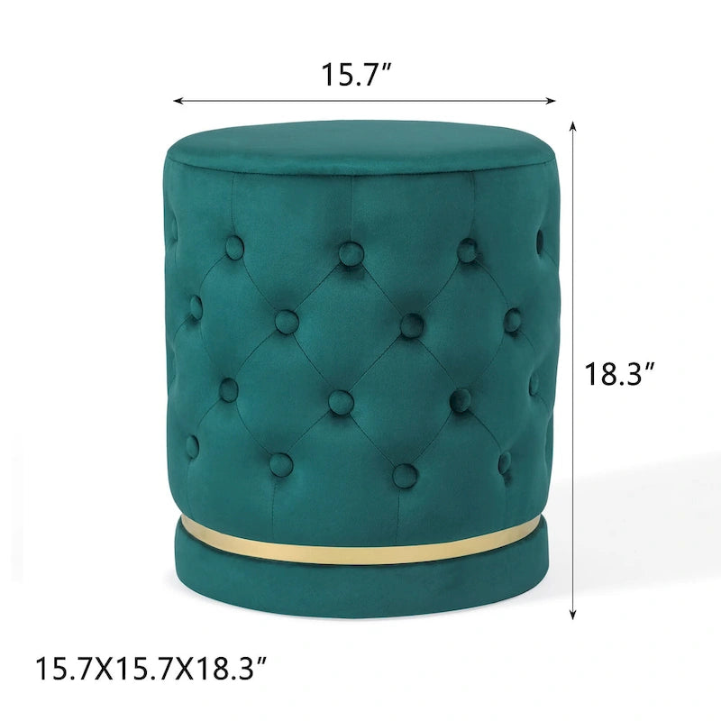 18,3 Boutons capitonnés Hauteur Rembourré Rond Ottoman