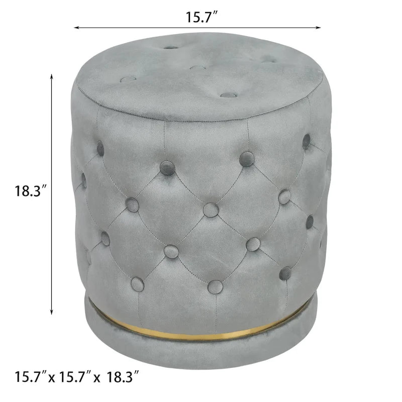 18,3 Boutons capitonnés Hauteur Rembourré Rond Ottoman