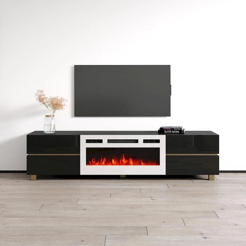 Meuble TV avec cheminée