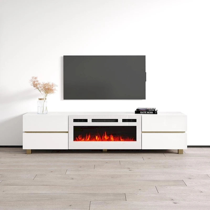 Meuble TV avec cheminée