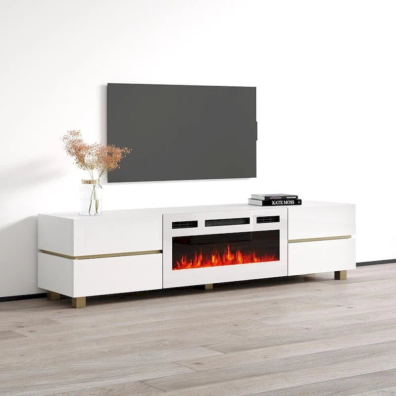 Meuble TV avec cheminée