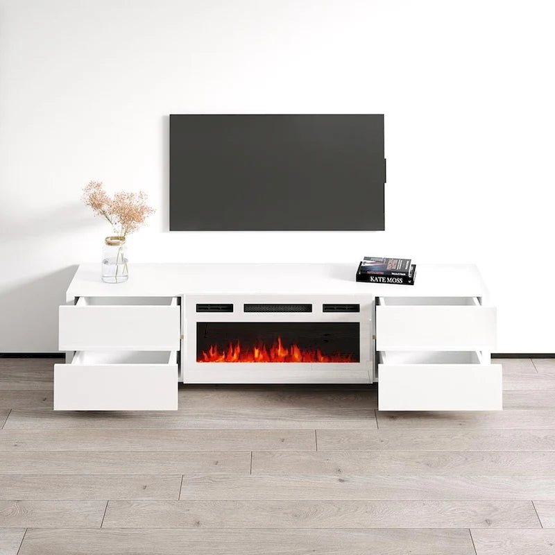 Meuble TV avec cheminée