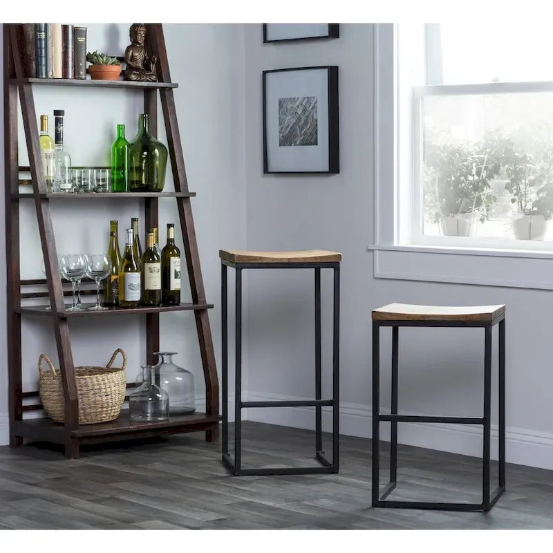 Carbon Loft Jarrell Wood and Iron Backless Stool