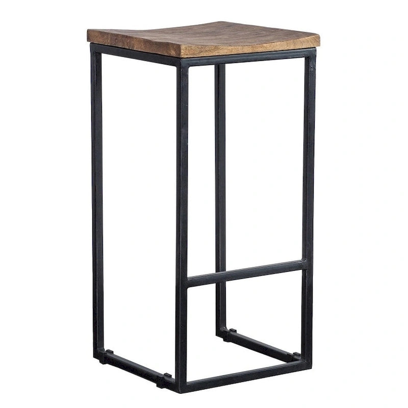 Tabouret sans dossier en bois et fer