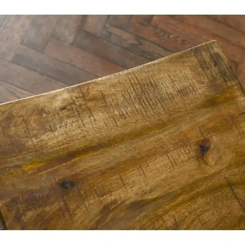 Tabouret sans dossier en bois et fer