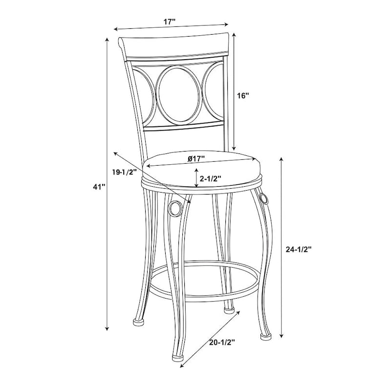 Tabouret de comptoir en similicuir noir avec dossier en spirale