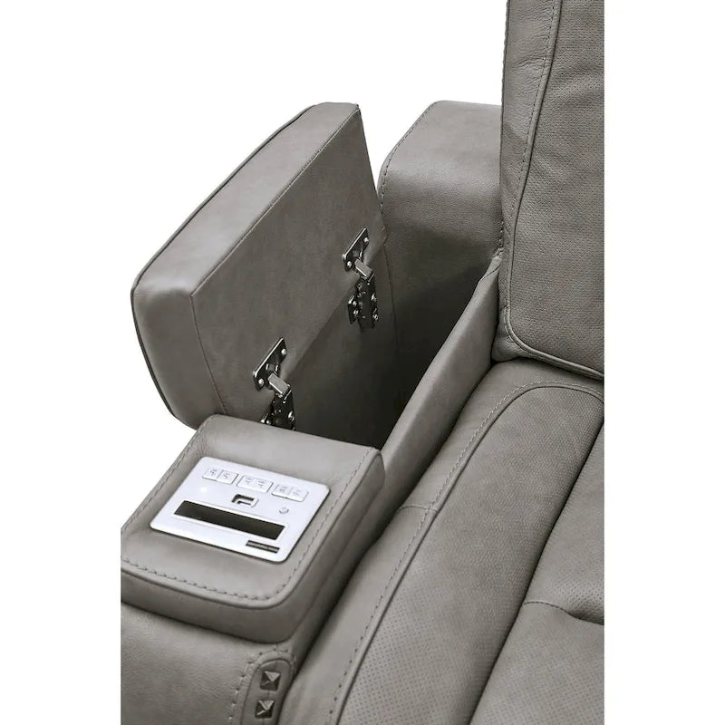 Causeuse inclinable en cuir motorisée à double ajustement - 74 L x 40 P x 43 H