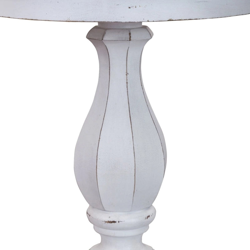 Table d'appoint ronde blanc antique