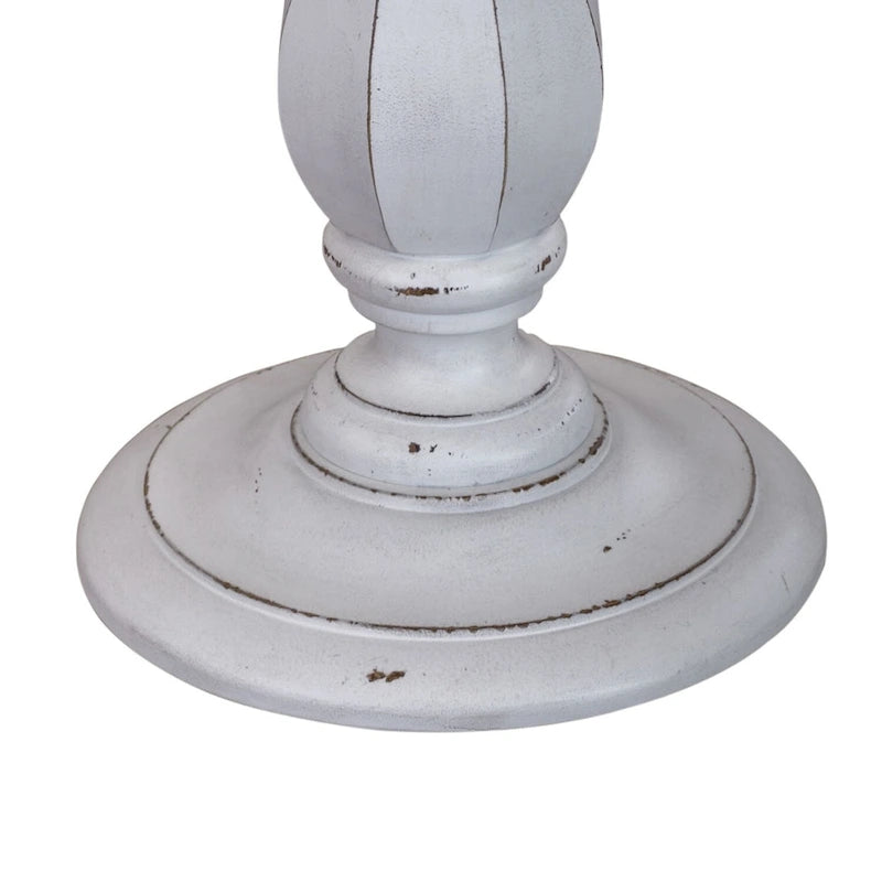 Table d'appoint ronde blanc antique