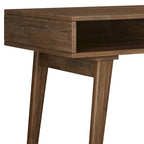 Bureau contemporain de 152 cm de large en bois massif avec tiroirs, coloris brun vieilli rustique