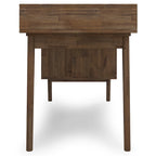 Bureau contemporain de 152 cm de large en bois massif avec tiroirs, coloris brun vieilli rustique