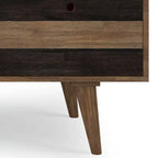 Bureau contemporain de 152 cm de large en bois massif avec tiroirs, coloris brun vieilli rustique