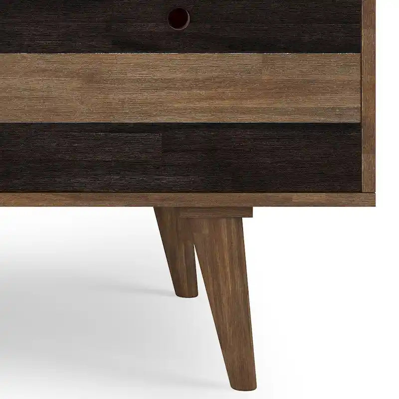 Bureau contemporain de 152 cm de large en bois massif avec tiroirs, coloris brun vieilli rustique