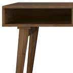 Bureau contemporain de 152 cm de large en bois massif avec tiroirs, coloris brun vieilli rustique