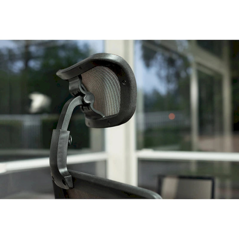 Fauteuil de bureau ergonomique marron en maille entièrement maillée, réglable en hauteur, avec accoudoirs et appuie-tête, hauteur maximale de 52 pouces