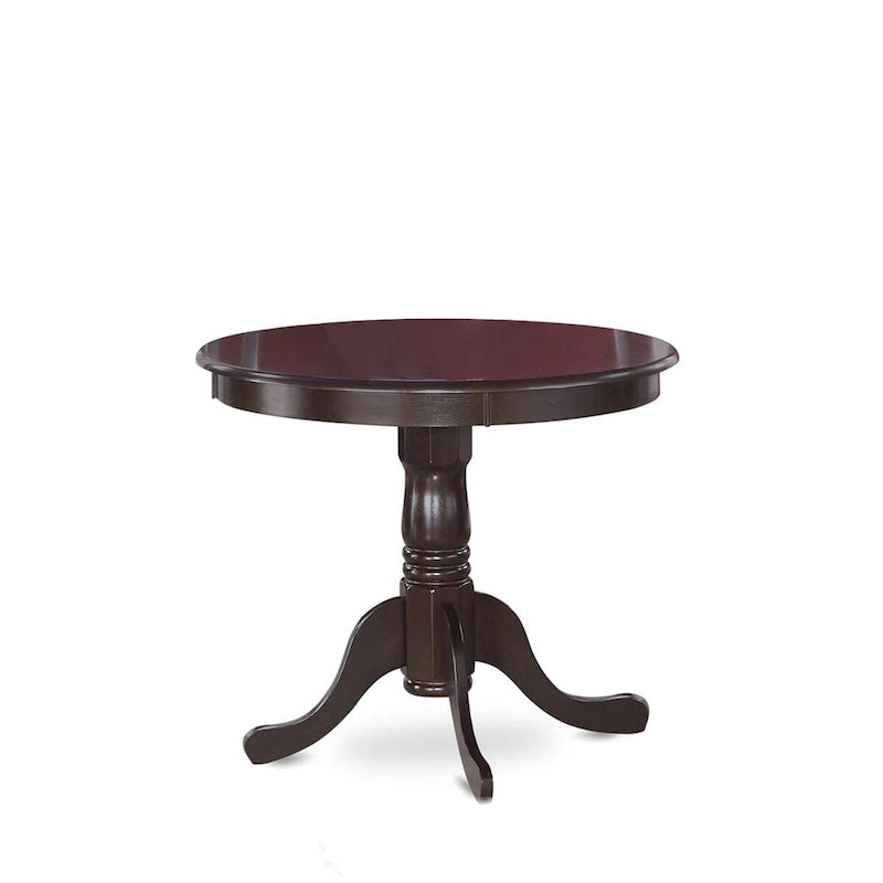 Table de salle à manger de cuisine - un plateau de table rond en bois massif avec pied central, 36x36 pouces, (options de finition)