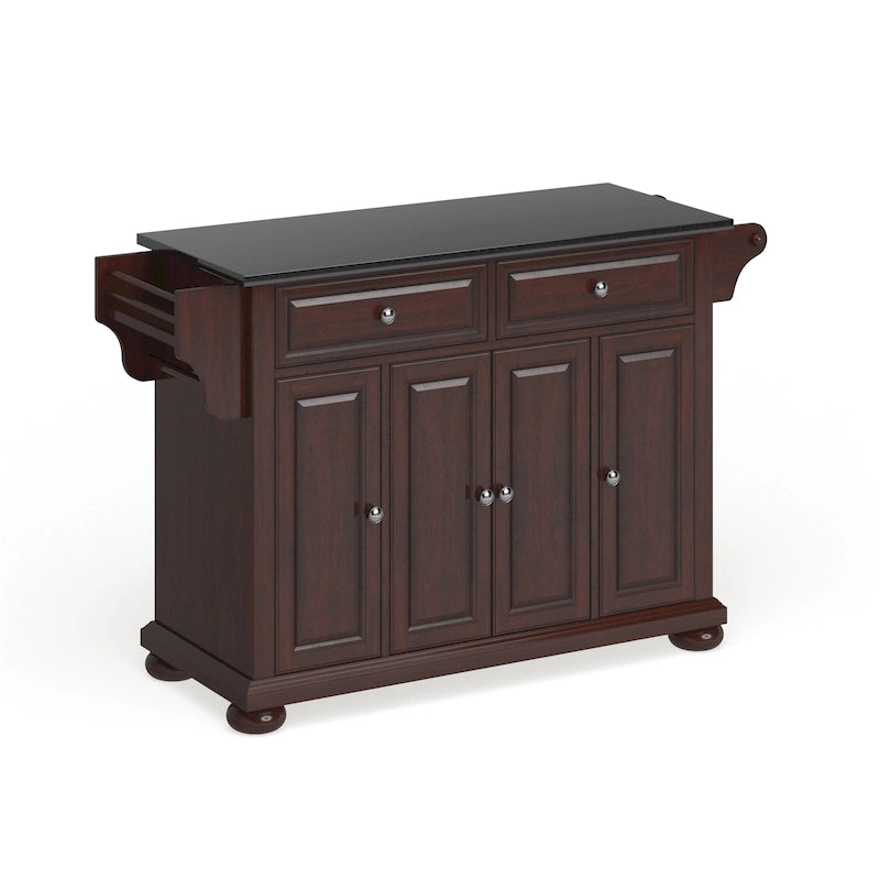 Îlot de cuisine/Chariot de cuisine pleine grandeur avec dessus en granit – 51,5 L x 18 P x 34 H