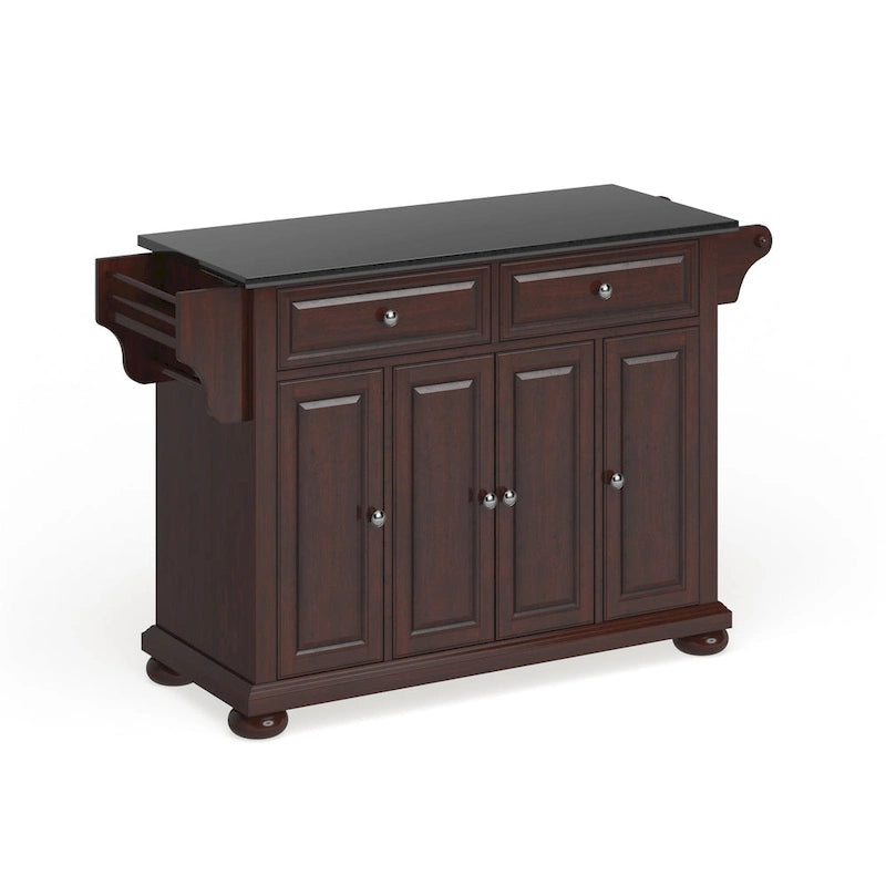 Îlot de cuisine/Chariot de cuisine pleine grandeur avec dessus en granit – 51,5 L x 18 P x 34 H